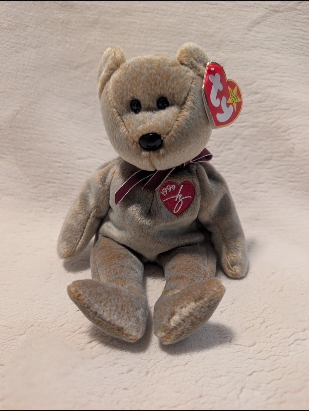 1999 Ty Beanie Baby - Signature Beige Teddy Bear